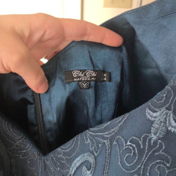 ASOS Chi Chi London Maternity lace midi dress Blue - Picture 6 of 8